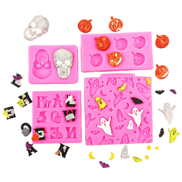 Halloween Silikonform Pumpa Skalle Skelett Silikonform Set