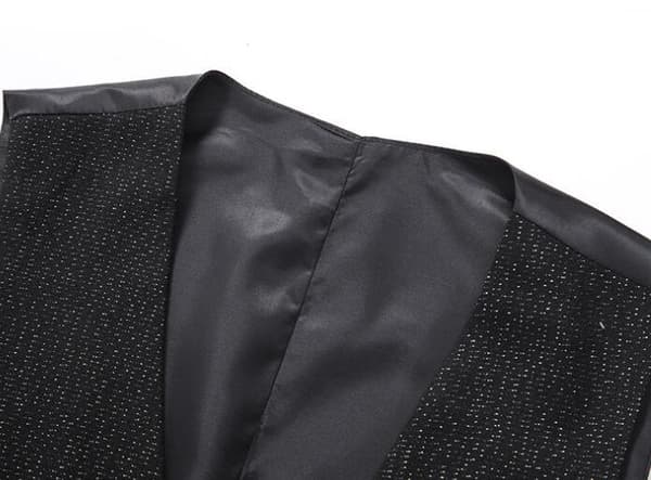 Herre Singelbrystet Slank Pasform Suit Vest Black S