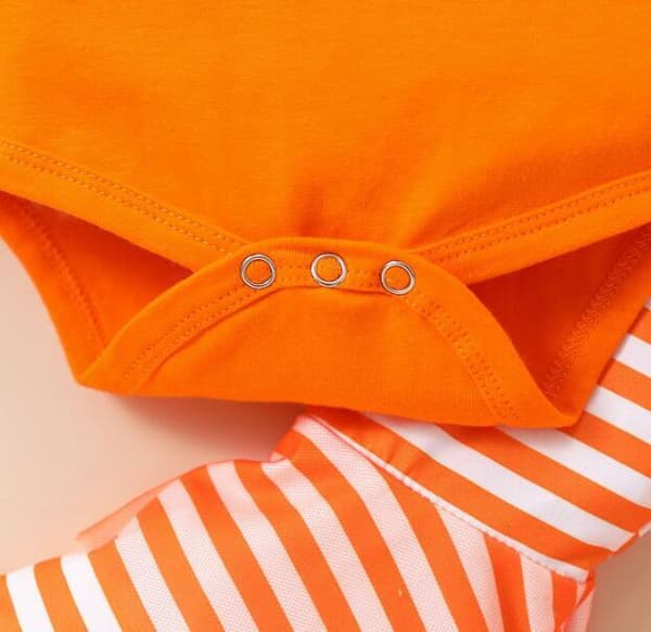 Halloween-set för flickor med pumpaprint, 3 delar Orange 80CM