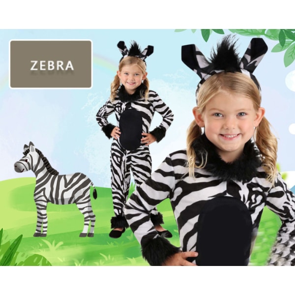 Zebra-kostyme for barn - Cosplay Halloween Dyrekostyme M