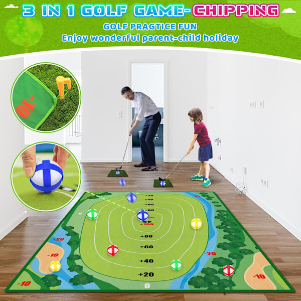 Golf Chipping Spil - Opgrader Indendørs Velcro Golf Chipping 80*150CM