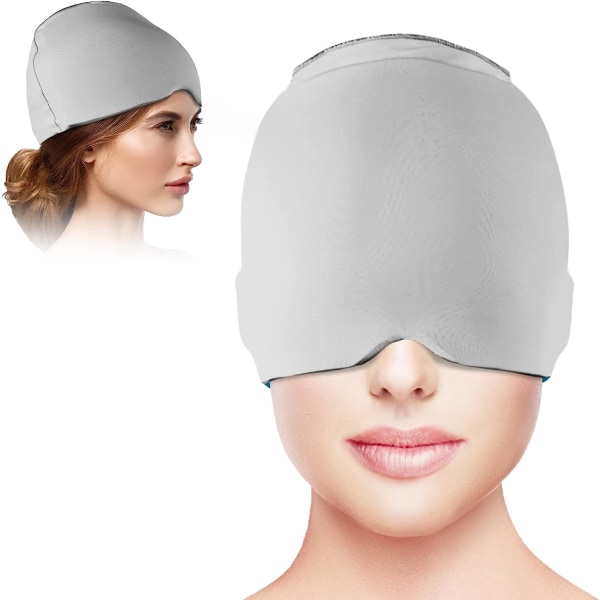 Huvudvärk Förkylning Migrän Relief Head Ice Pack Wrap Gray Double Layer