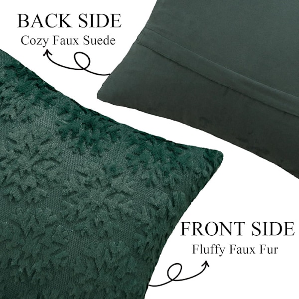 Julkuddar med Dekorativa Överkast, 2-pack, Mjuk Plysch Faux Ull Kuddfodral Green 2 30*50cm