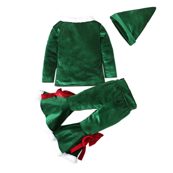 3 Styck Julkläder Sammetsbyxor Green 80