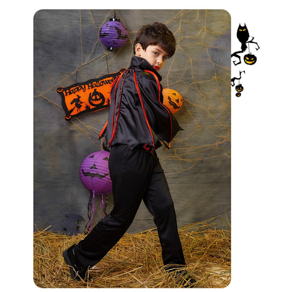 Lasten Retro Vampyyri Noita Halloween-asu Boy 110