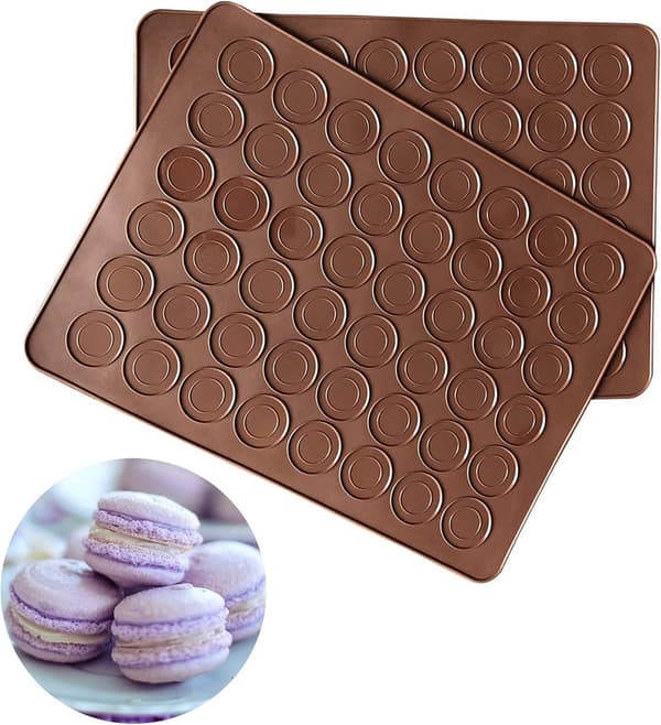 Silikon Macaron Bageplader, 2 Ikke-Klæbende Silikon Bageplader