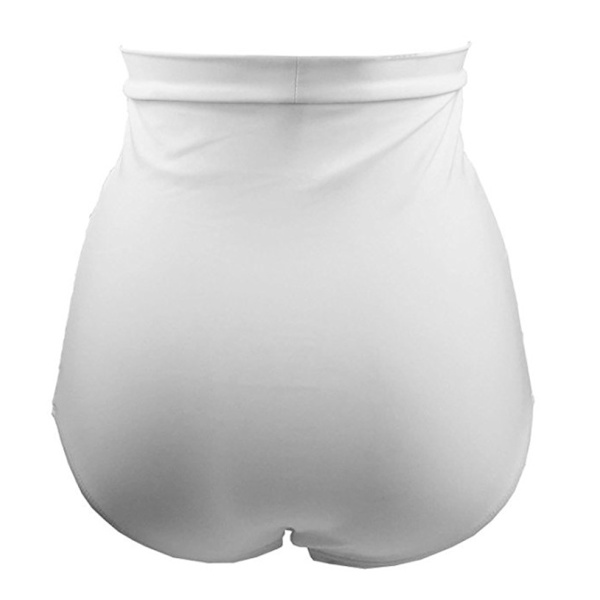 Damernas Rynkade Högmidjade Bikinitrosa Retro Vintage Bad white S