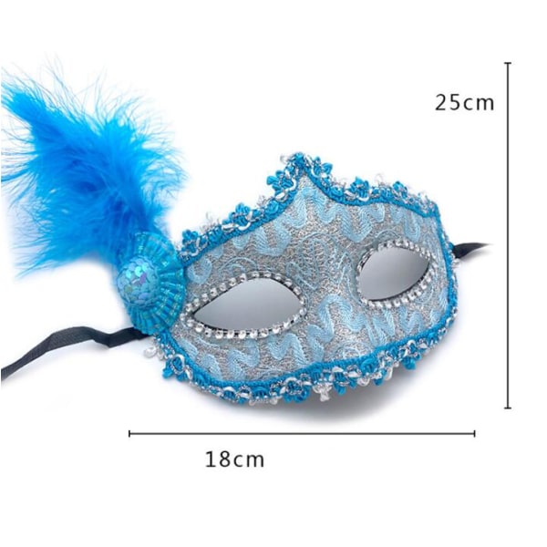 Feather Masquerade Mask Halloween Cosplay Party pink