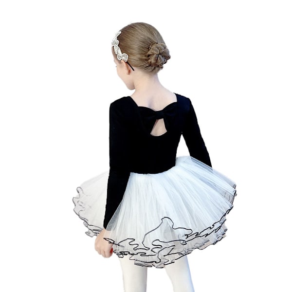 Långärmad Balletklänning för Flickor Black 110cm