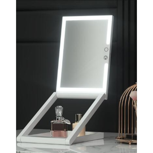 Lyftande och fällbara led sminkspegel påfyllningsspegel White