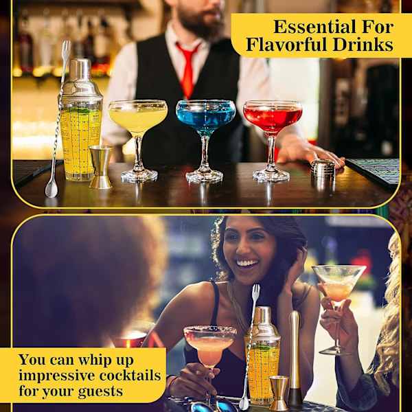 14oz Cocktail Shaker Bar Set, 17 delar
