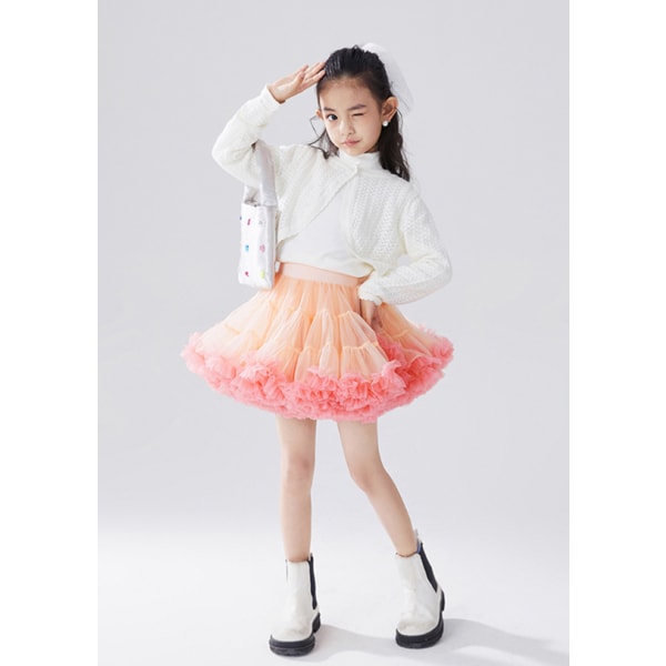 Söt flicka Kid Tulle Princess Tutu Kjol Dansfest Pink L