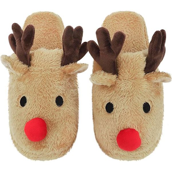 Varma Fleece Reindeer Inneskor för Kvinnor 40/41