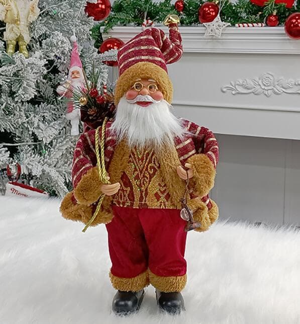 Julemann Figur i Stående Positur Burgundy
