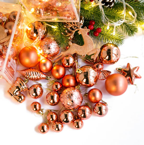 Julgranskulor för julgran rose gold