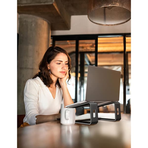 Laptop Stativ, Ergonomisk Laptop Elevationsstativ til Skrivebord Black
