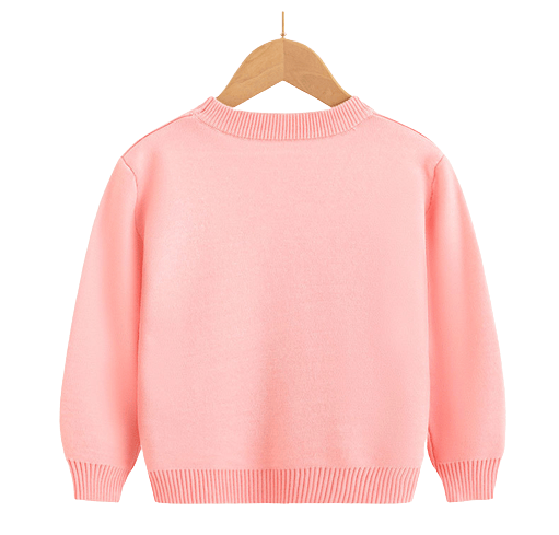 Kids Christmas Crew Neck Stickad Söt Pullover Pink 130