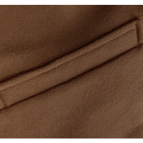 Herre Oversized Hakket Lang Frakke i Faux Uldblanding Brown M
