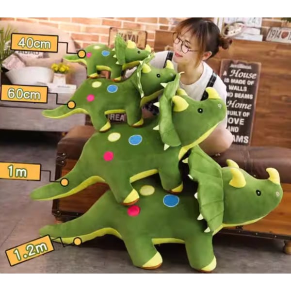 Dinosaur Plysdyr Blød Triceratops Plyslegetøj 40CM