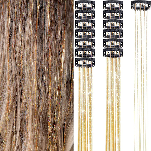 Clip-in Hårglans-Extensions Kit til Halloween Cosplay Fest Gold