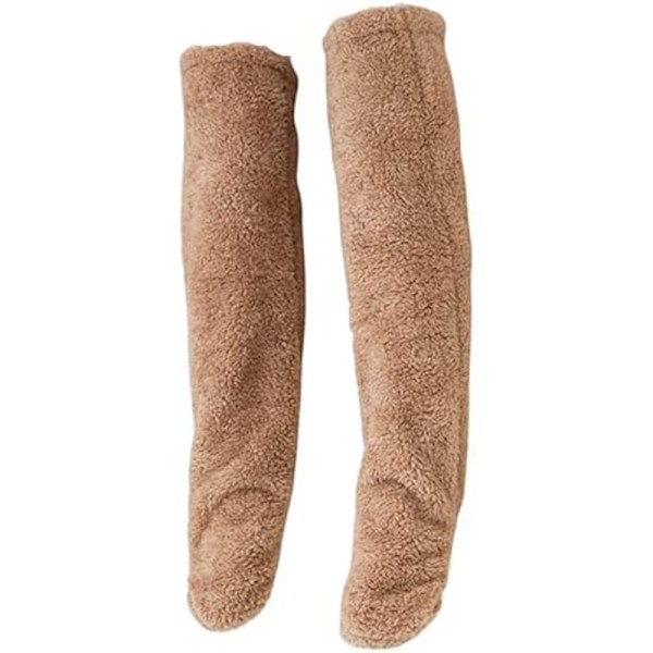 Dame Over Knee Fuzzy Sokker Høy Pluss Strømper Brown