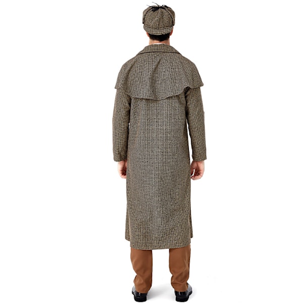 Mænds Detektiv Kostume Houndstooth Sleuth Outfit med Hat M