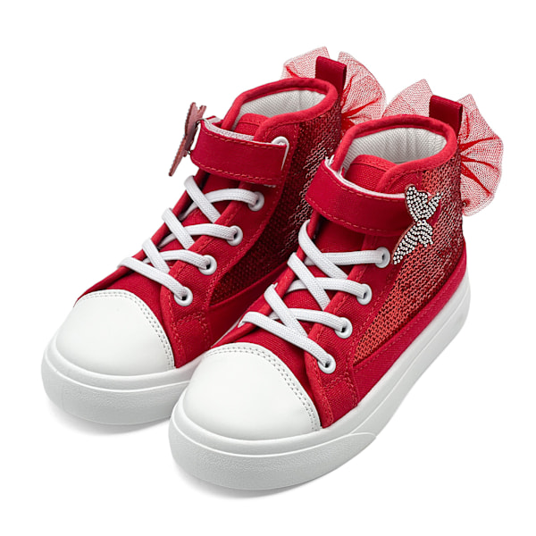Flickor Bedårande Mode Höga Casual Canvas Sneakers red 34