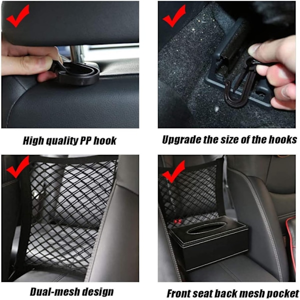 Hunde Bilnet Barriere Kæledyrsbarriere med Auto Sikkerheds Mesh Organizer
