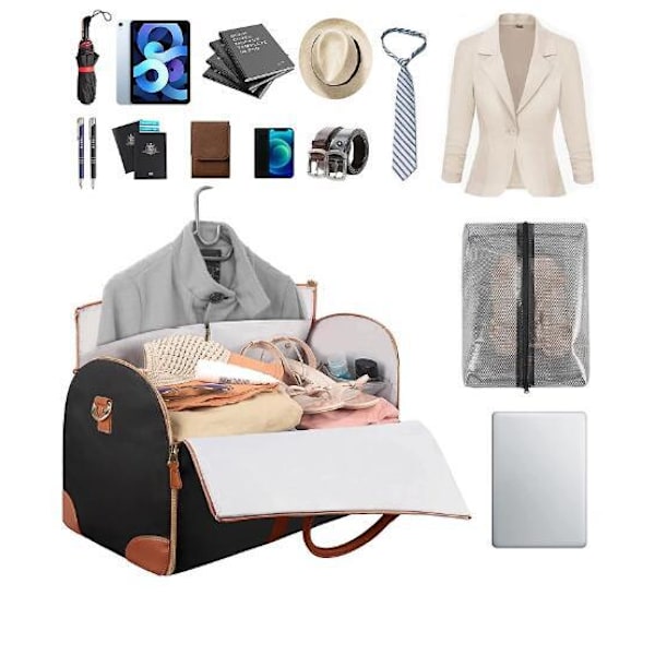 Klesduffelbag med sko-rom Black