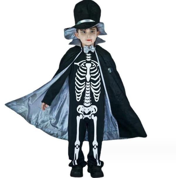 Halloween Barnkostym för Barn - Läskigt Skelett L