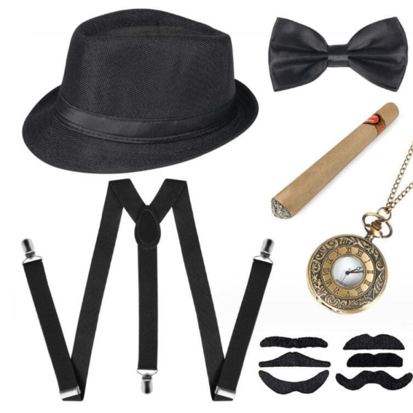 1920-luvun Miesten Asusteet Teemajuhliin Black