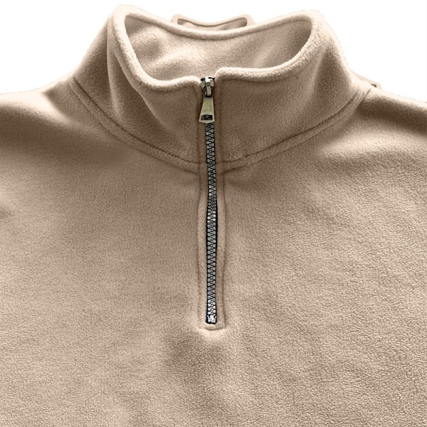 Fleeceforet Halvglidelåsgensere for Menn Mock Neck Pullover Genser Khaki M