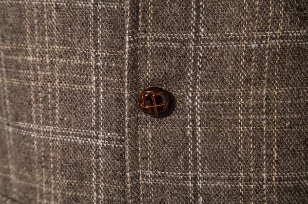 Herre Vest til Bryllup Plaid Blød Uld Tweed Vest khaki M