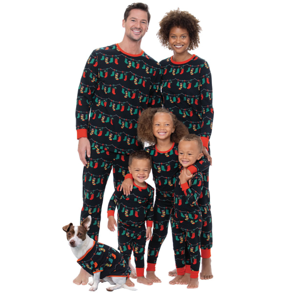 Julstrumpa Printed Fader Mamma Barn Mathing Kläder Set KIDS 8T