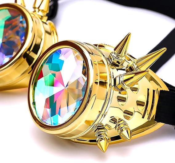 Steampunk Glasögon Halloween Kostymtillbehör Gold