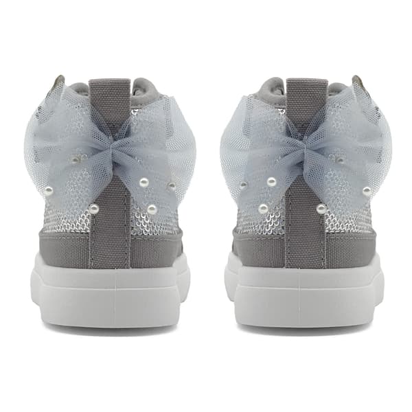 Søde høje sneakers i kanvas til piger grey 24