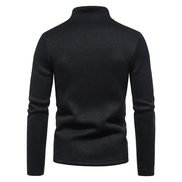 Miesten vetoketjullinen slim fit -neulepaita Black 2XL