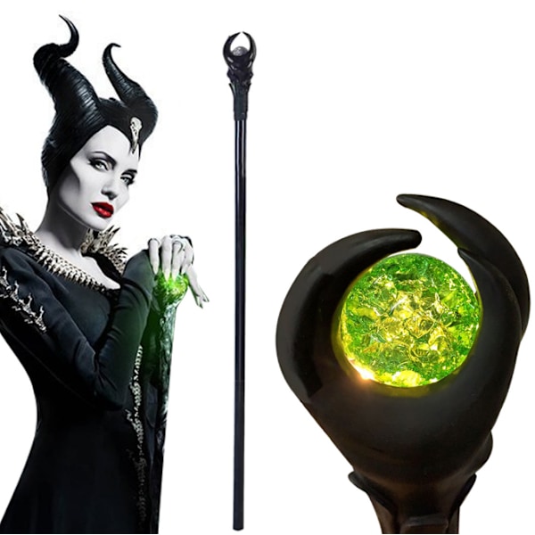 Häxa Maleficent Wands Magic Glödande Lyser Upp green