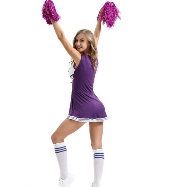 Cheerleader Kostym Med Pom Poms Cheerleading Purple L