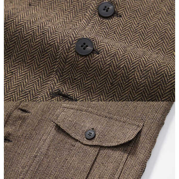 Herrar Casual Singelknäppt Väst Coffee 2XL