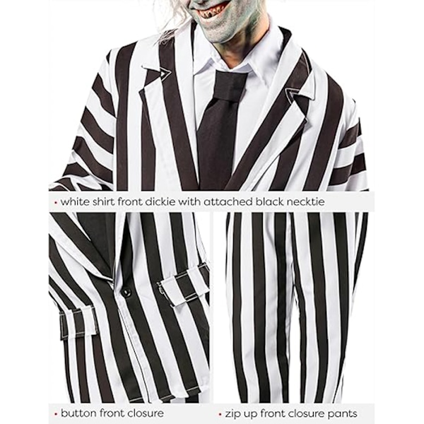 Mænds Beetlejuice Deluxe Kostume L