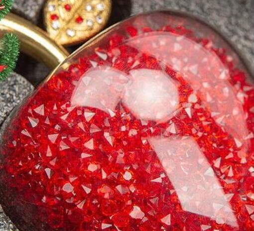 Julgranskulor i Resin med Diamant-Effekt Red
