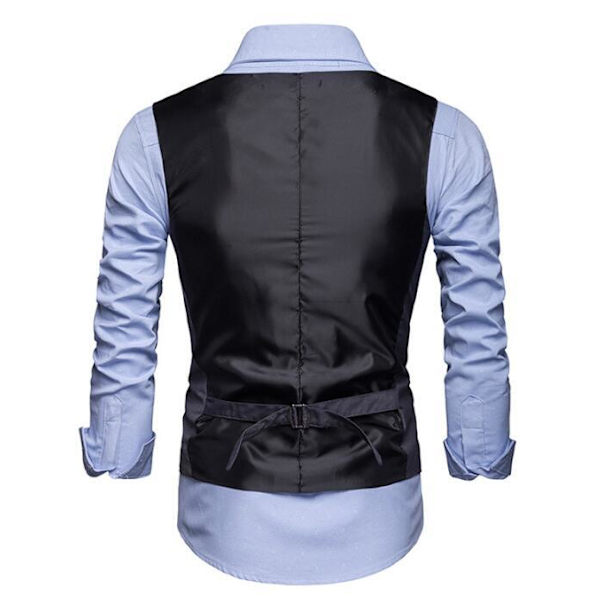Män V-ringad ärmlös Slim Fit Jacka Casual västar grey M