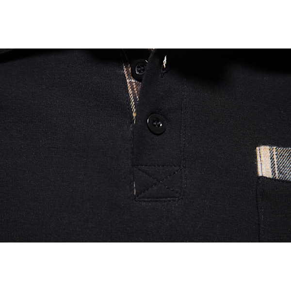 Herrar Långärmad Rutig Patchwork Lapel Casual Skjorta Black L