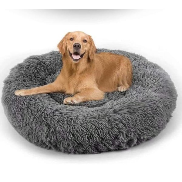 Rolig Hundebed for Små Hunder - Vaskbar Lite Dyrebed Dark Grey 50cm