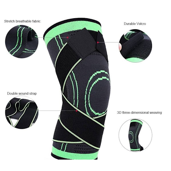 2PC utomhussport kompression knäskydd green m