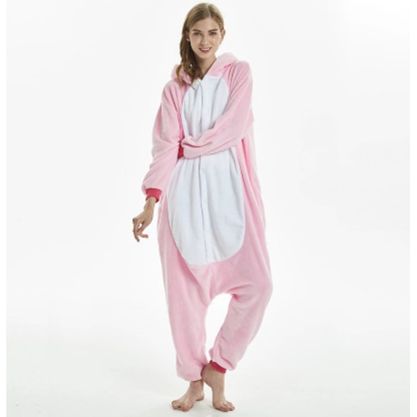 Vuxen eller barn One-Piece Cosplay Animal Pyjamas pink M
