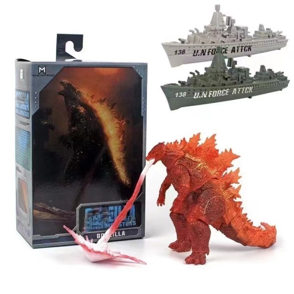 Godzilla vs. Kong Toy Action Figur, rörliga leder Godzilla Action Figur orange