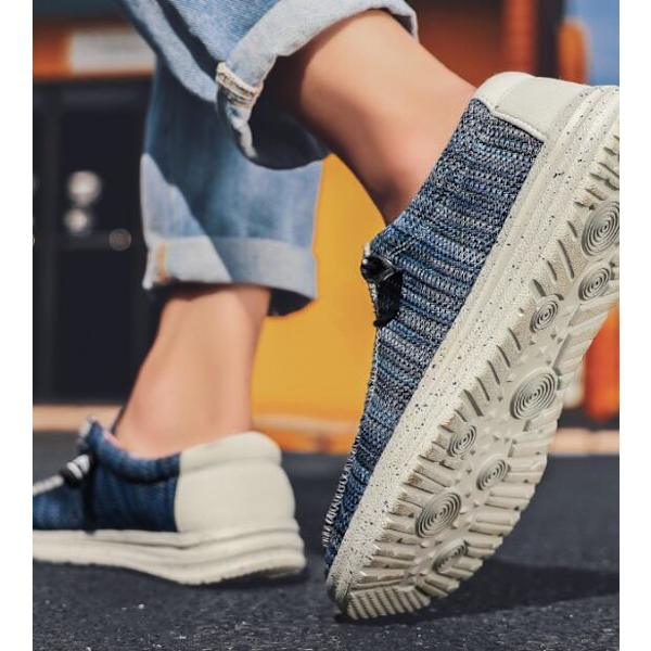 Mænds Casual Canvas Sko med En-Fods-Stigbøjle Blue 41