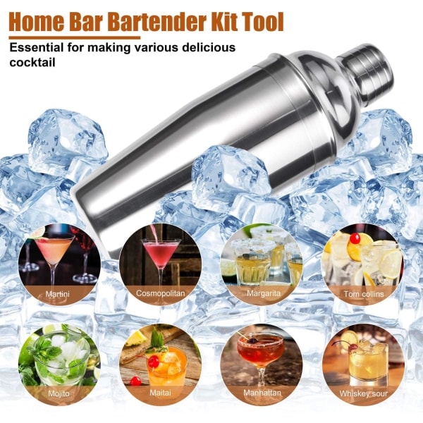 12oz Cocktail Shaker Bar Set, 10 delar